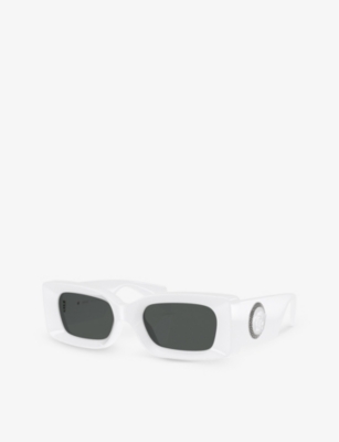 Versace Womens White Ve4474u Rectangle-frame Acetate Sunglasses In White