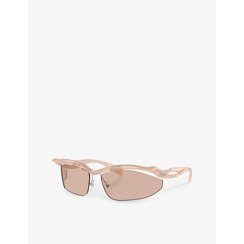 Shop Prada Womens Pink Pr A25s Cat-eye Acetate Sunglasses