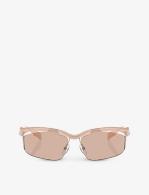 Shop Prada Womens Pink Pr A25s Cat-eye Acetate Sunglasses