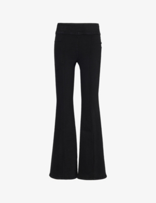 Shop Frame Womens Sheen Noir Jetset Flare-leg Cotton-blend Trousers