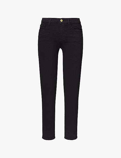 FRAME: Le Color Crop tapered-leg mid-rise stretch-denim jeans