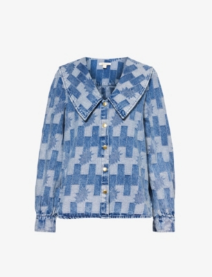 BARBOUR: Bowhill boxy-fit patterned-denim shirt
