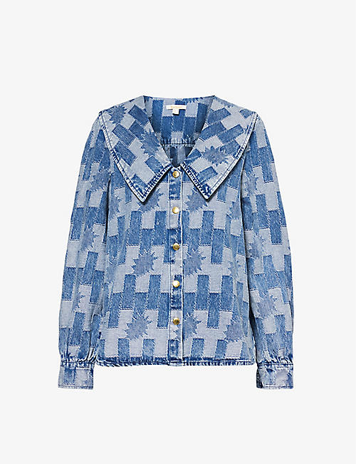 BARBOUR: Bowhill boxy-fit patterned-denim shirt