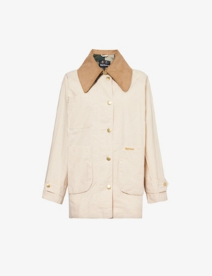 BARBOUR: Hutton Showerproof corduroy-collar cotton jacket