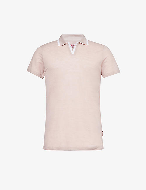 ORLEBAR BROWN: Felix split-hem linen polo shirt