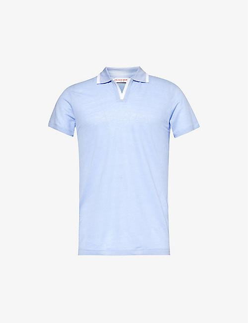 ORLEBAR BROWN: Felix contrast-trim linen polo shirt