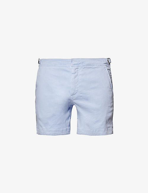 ORLEBAR BROWN: Buckled-waist straight-leg linen-blend shorts