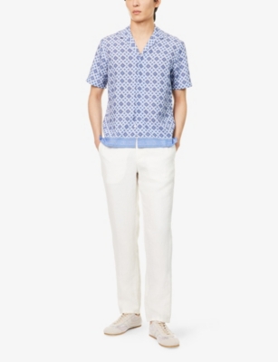 Orlebar Brown Mens Sandbar Cornell Tapered-leg Elasticated-waist Linen Trousers In Sandbar