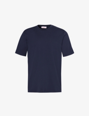 Shop Orlebar Brown Mens Night Iris Crew-neck Regular-fit Cotton-jersey T-shirt