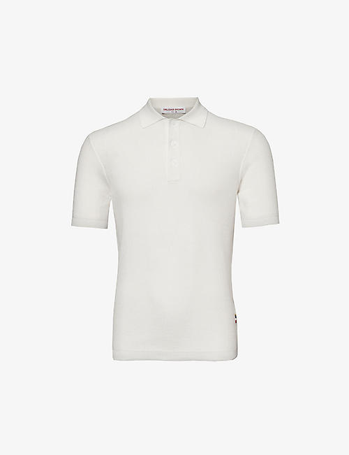ORLEBAR BROWN: Jarrett textured-weave cotton-blend polo shirt