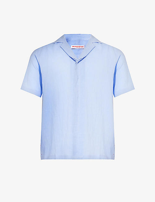 ORLEBAR BROWN: Maitan split-hem regular-fit linen shirt