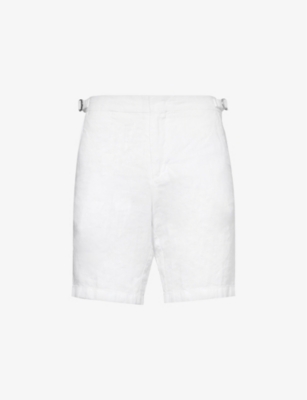 Orlebar Brown Norwich Side-adjuster Linen Shorts In White