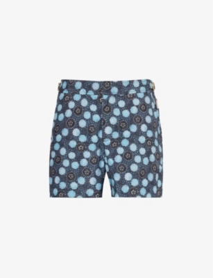 Shop Orlebar Brown Men's Springfield Blue Setter Floral-print Swim Shorts