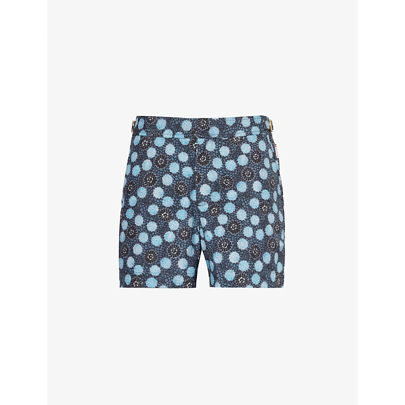 Shop Orlebar Brown Men's Springfield Blue Setter Floral-print Swim Shorts
