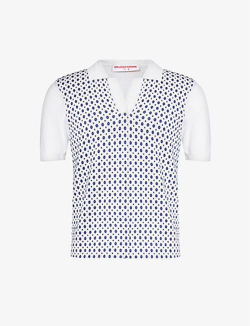 ORLEBAR BROWN: Horton graphic-print silk and cotton-blend polo shirt