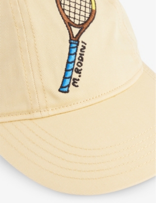 Shop Mini Rodini Boys Yellow Kids Tennis Racket-embroidered Cotton Baseball Cap 3-9 Years