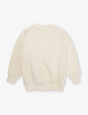Shop Mini Rodini Boys Offwhite Kids Tennis Racket-print Organic-cotton Sweatshirt 1-11 Years