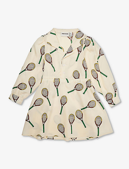 MINI RODINI: Tennis long-sleeve woven dress 18 months - 11 years