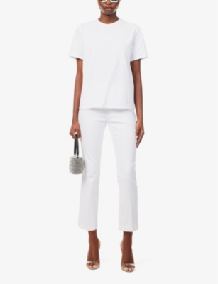 Good American Womens White001 Heritage Regular-fit Cotton-jersey T-shirt In White001