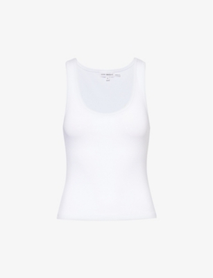 GOOD AMERICAN: Heritage ribbed stretch-cotton top