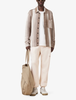 Allsaints Mens Underground Relaxed-fit Organic-cotton Jogging Bottoms Sandy White Xl In Sandy White
