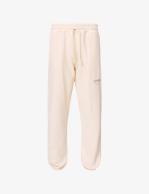 Allsaints Mens Underground Relaxed-fit Organic-cotton Jogging Bottoms Sandy White Xl In Sandy White