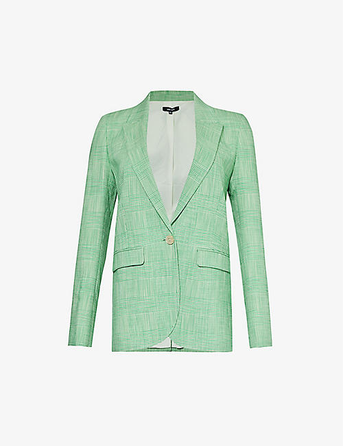 ME AND EM: Check-pattern single-breasted stretch-woven blazer