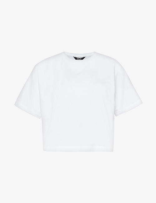 ME AND EM: Round-neck oversized cropped cotton-jersey T-shirt