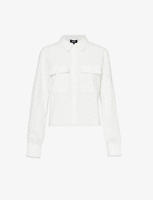 ME AND EM: Patch-pocket cropped cotton shirt