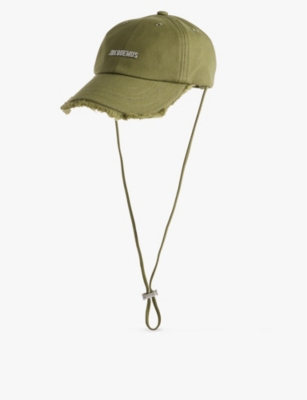 Jacquemus Womens La Casquette Artichaut Logo-plaque Cotton-twill Cap Khaki In Khaki
