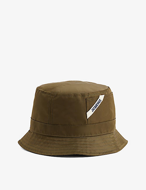 JACQUEMUS: Le Bob Ovalie brand-embroidered shell bucket hat