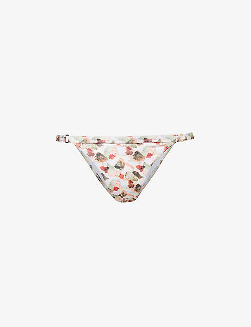 GRACEJACOB: Mable graphic-print bikini bottoms