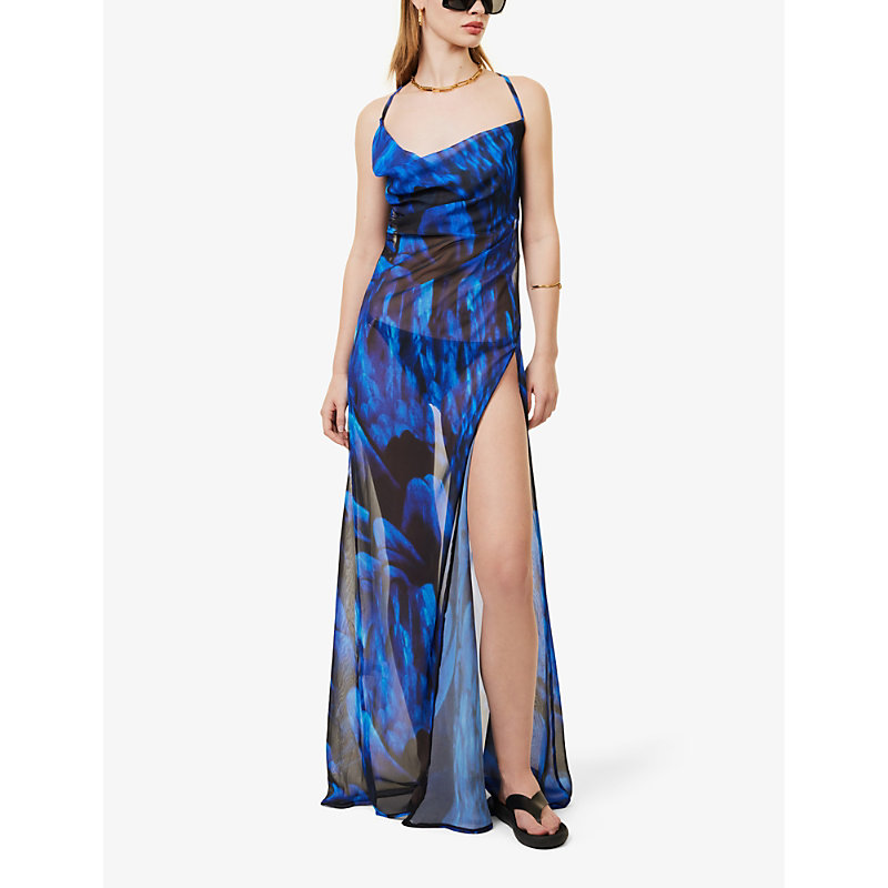 Shop Gracejacob Women's Multi Midnight Abstract-print Woven Maxi Dress