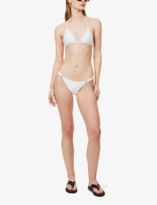 Shop Gracejacob Women's White Rain Shimmer Glitter-embellished Bikini Bottoms