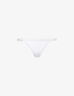 Shop Gracejacob Women's White Rain Shimmer Glitter-embellished Bikini Bottoms