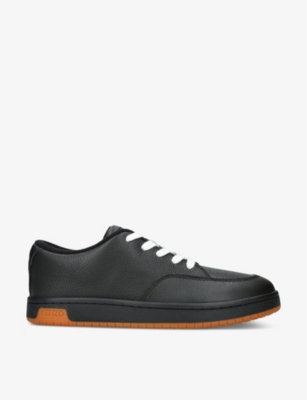 Shop Kenzo Men's Black Skate Low Tonal-stitching Leather Low-top Trainers
