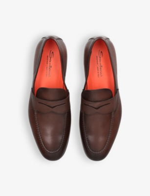 SANTONI: Carlos Flex leather loafers