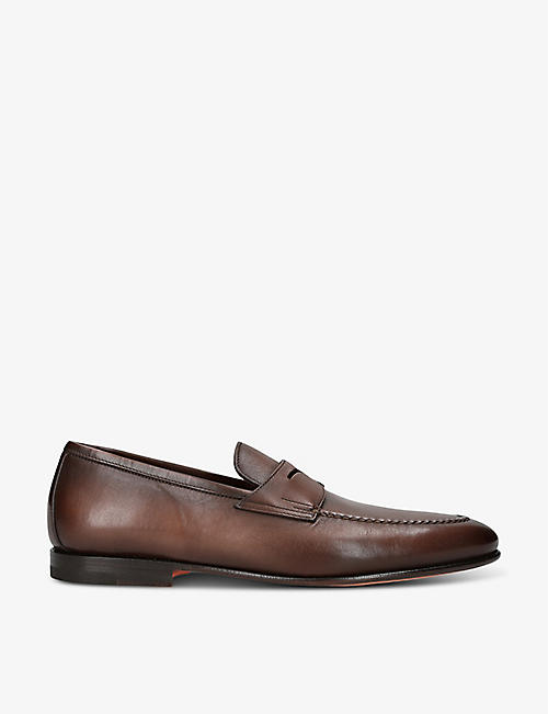 SANTONI: Carlos Flex leather loafers