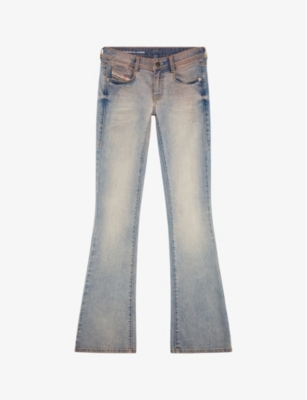Shop Diesel 1969 D-ebbey Flared-leg Low-rise Denim Jeans In 33k