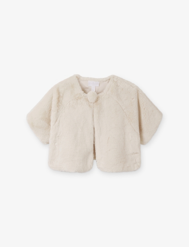 Short-Sleeve Faux-Fur Bolero 18 Months-6 Years