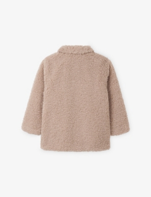 The Little White Company Oatmeal Side-pocket Borg Jacket 18 Month In Brown