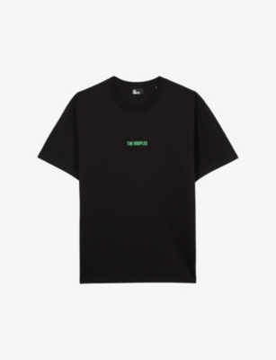 Shop The Kooples Men's Black Logo-print Short-sleeve Cotton T-shirt