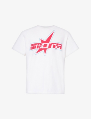 Shop Members Of The Rage Men's Off White Graphic-print Relaxed-fit Cotton-jersey T-shirt