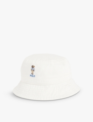 POLO RALPH LAUREN: Baby Boy Polo Bear wide-brim cotton bucket hat
