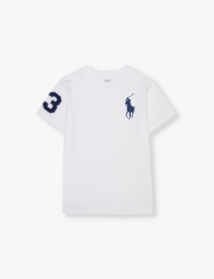 Polo Ralph Lauren Boys White Kids Logo-embroidered Short-sleeve Cotton-jersey T-shirt 2-7 Years