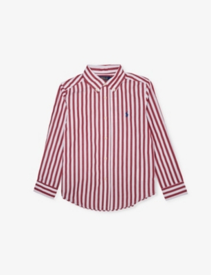 POLO RALPH LAUREN: Boys' logo-embroidered cotton-poplin shirt