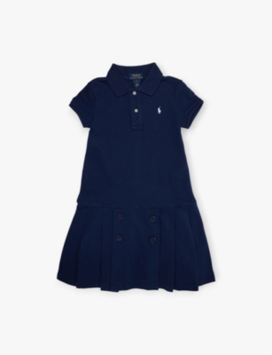 POLO RALPH LAUREN: Girls' logo-embroidered cotton mini dress