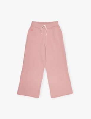 POLO RALPH LAUREN: Logo-embroidered wide-leg high-rise cotton-jersey jogging bottoms 4-6 years