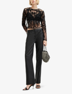 Allsaints Embellished Greta Top In Black