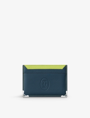 Shop Cartier Must De  Leather Card Holder In Graphite